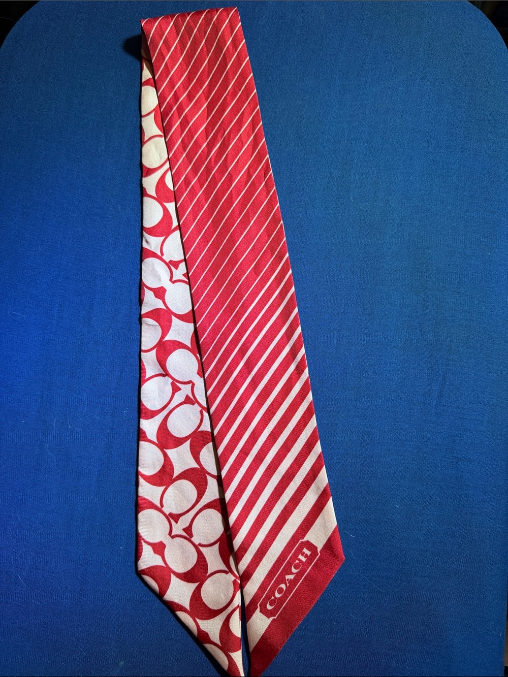 Coach Red and very light Silk scarf